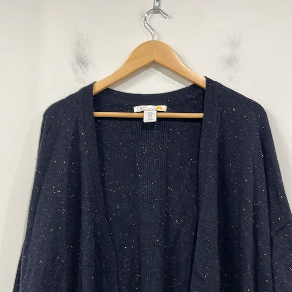 C & C California Merino Wool Alpaca Blend Open Cardigan in Navy Blue XL - Picture 2 of 9